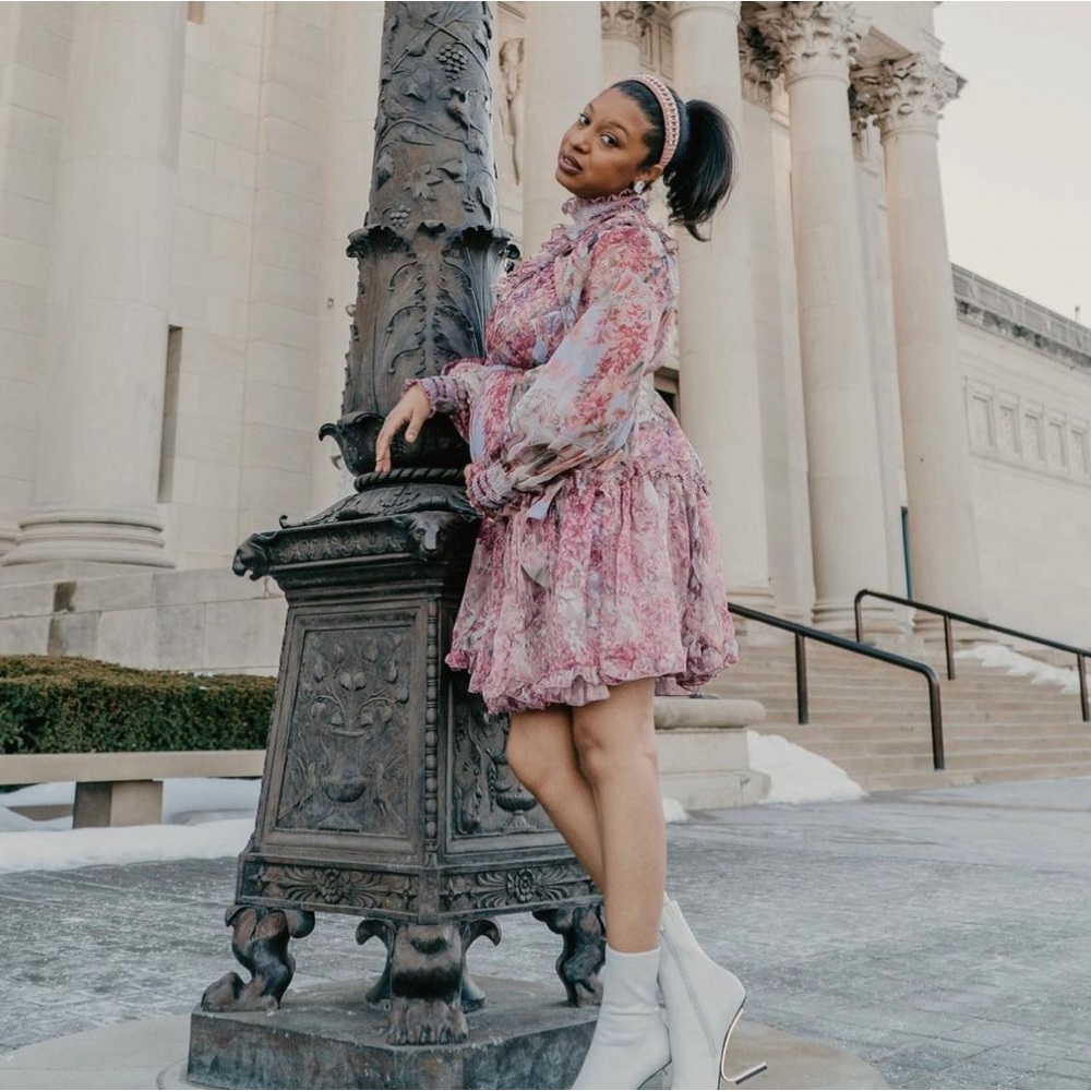PINK AND PURPLE OVERSIZED MINI DRESS